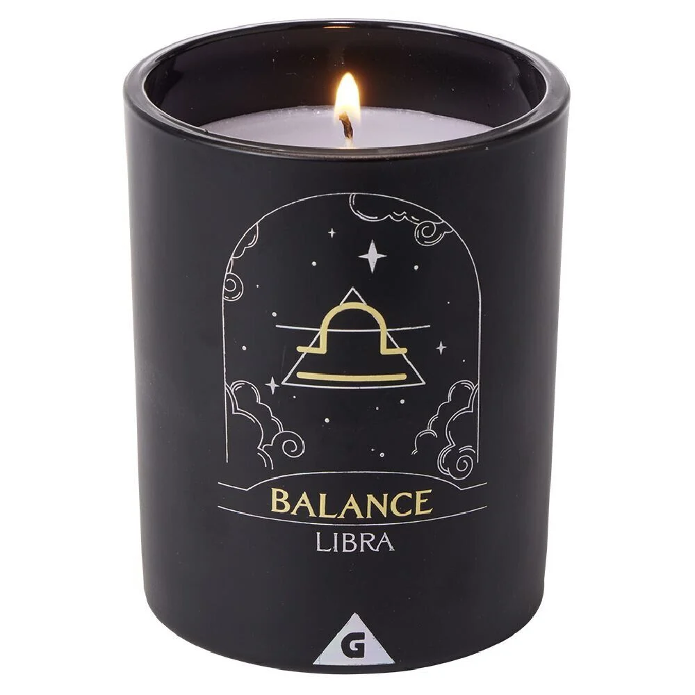 Bougie bijou doré signe astro Balance senteur rose 36H