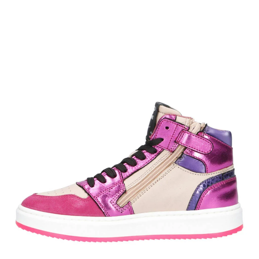 Hip leren sneakers roze