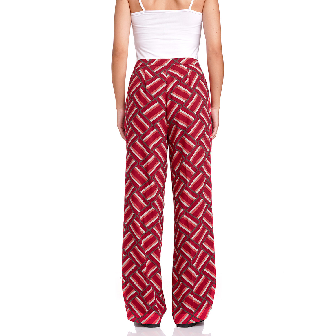 Gina Benotti Damen Hose mit Allover-Muster rot