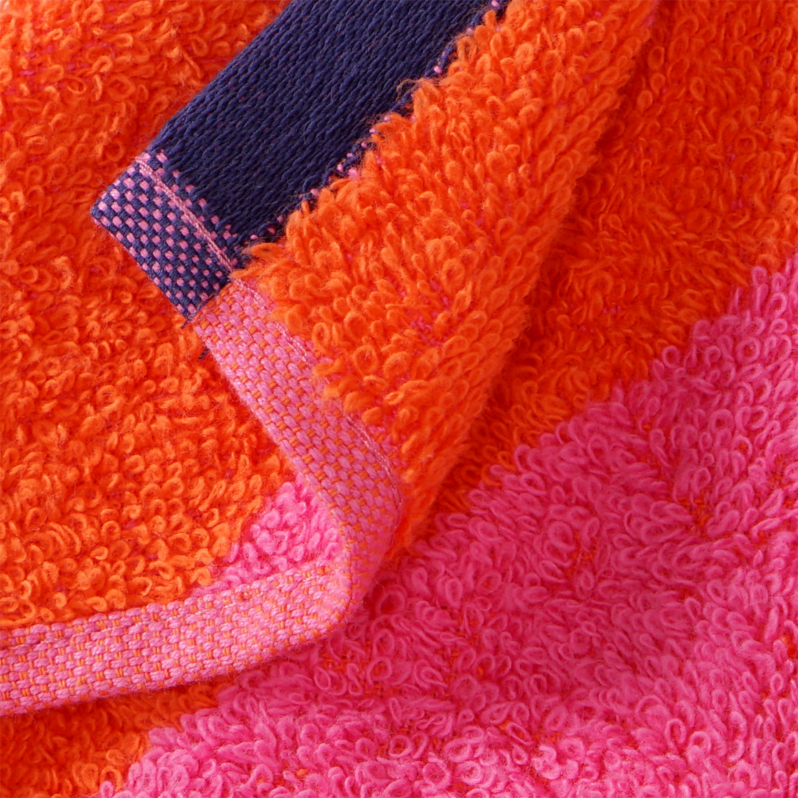 My Home 2 Gästehandtücher mit diagonalen Streifen orange / pink