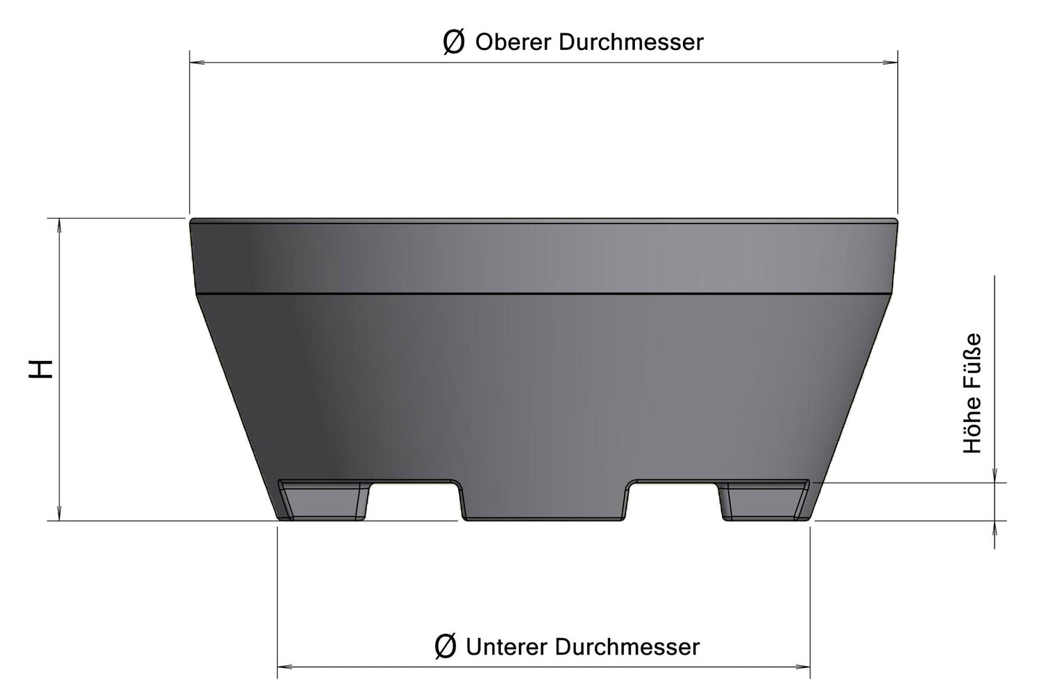 COLE 150 Jumbo XXL plantenbak, 150 cm diameter, 839 l inhoud, antiek brons, plantenbak, plantenpot