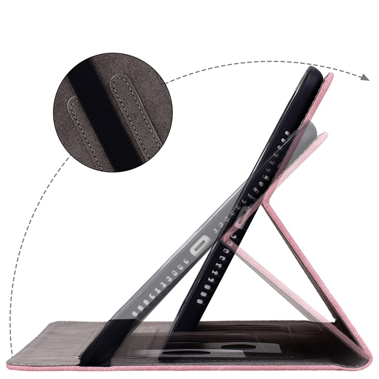 Samsung Galaxy Tab S10 Lite / S10 FE / Tab S9 FE / S9 Leder Tasche Flip Cover Rosen & Schmetterling Imprint   S-Pen Halterung - Rosa
