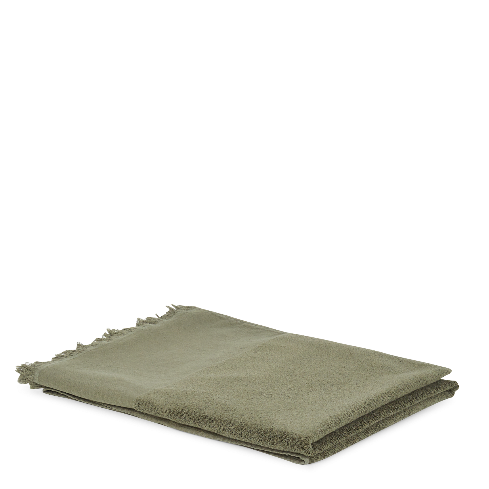 Fouta à franges en coton | Kaki