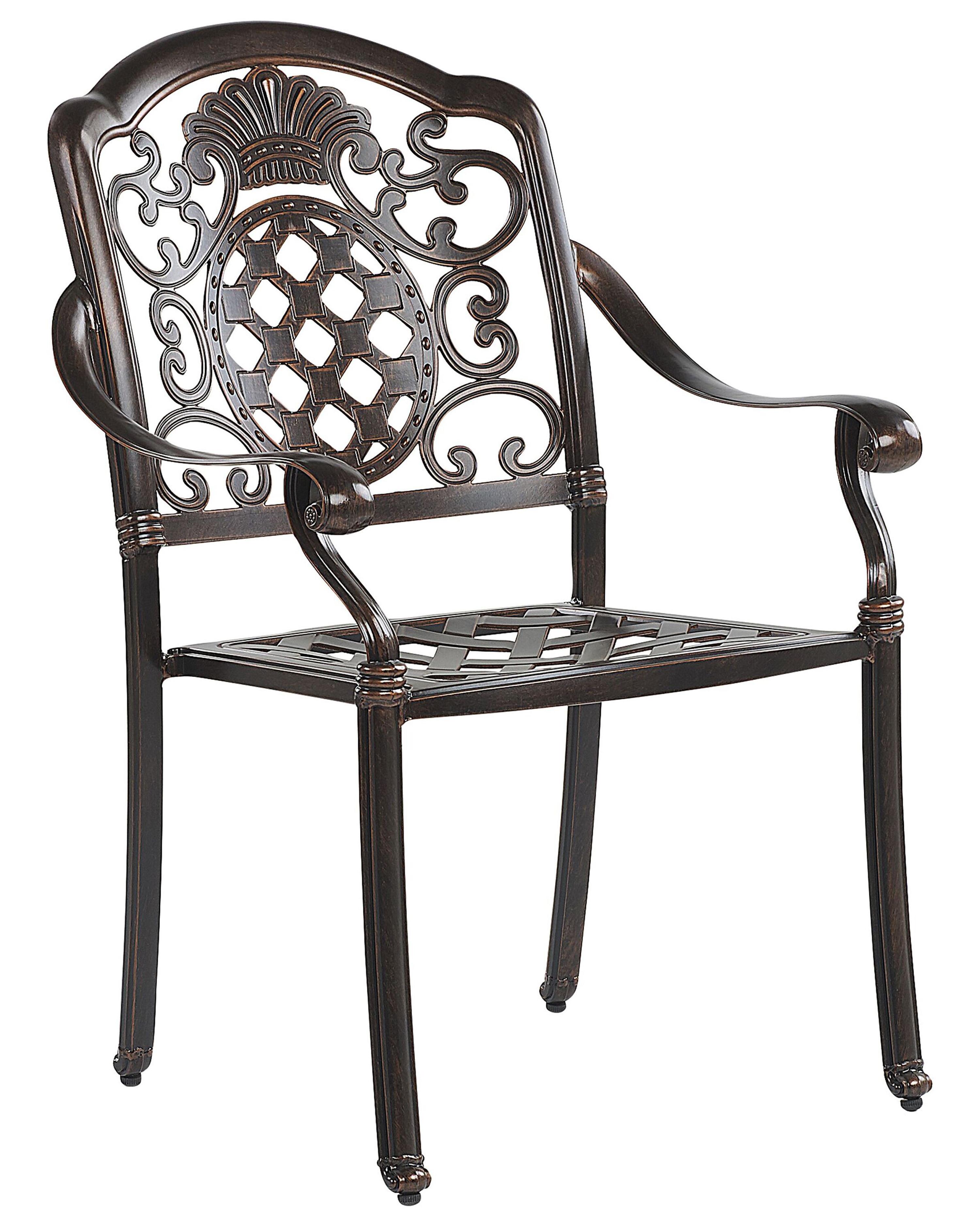 Set van 4 stoelen met zitkussen SALENTO Metaal Donkerbruin