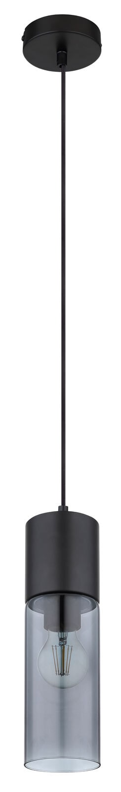 GLOBO Retrofit Pendelleuchte ANNIKA 10 cm schwarz /rauchfarbig