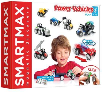 SmartMax - Power Vehicles Mix - Magnetisch Educatief Speelgoed - 25-Delig