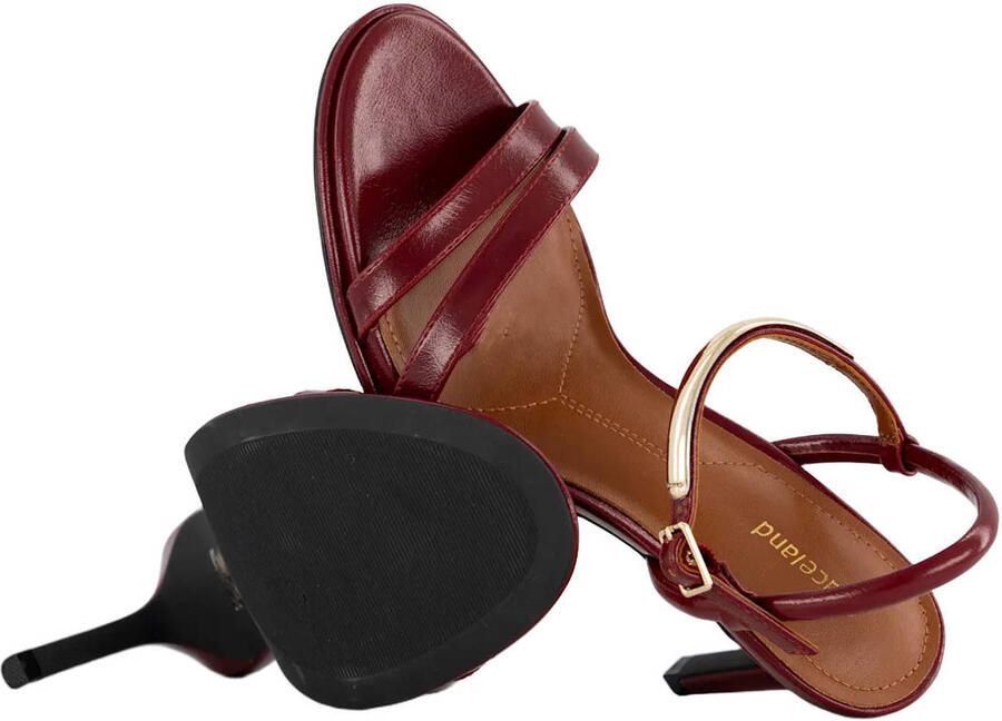 Graceland imitatieleren sandalen met naaldhak bordeaux