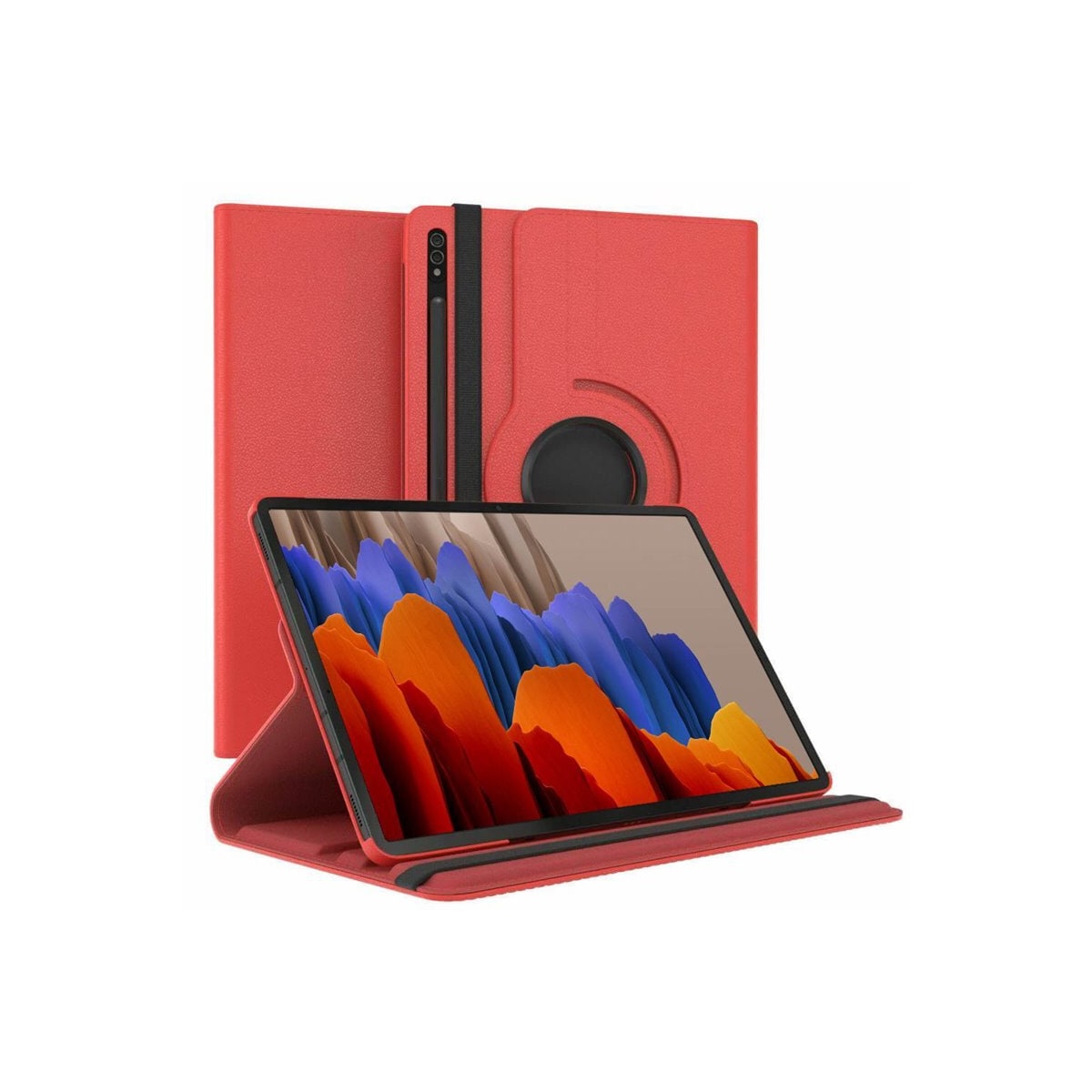 360° roterbar deksel Samsung Galaxy Tab S7 Plus - Rød