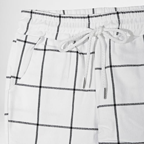 Pantalon Jogging A Carreaux Enfant 705 Blanc