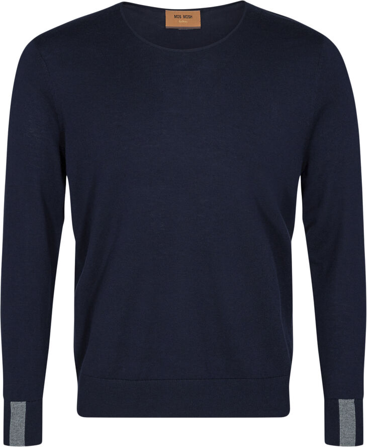 Mos Mosh Gallery Adam Supima O-neck Knit Navy
