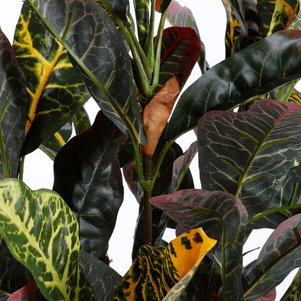 Mica decorations - croton artificielle vert en pot h73