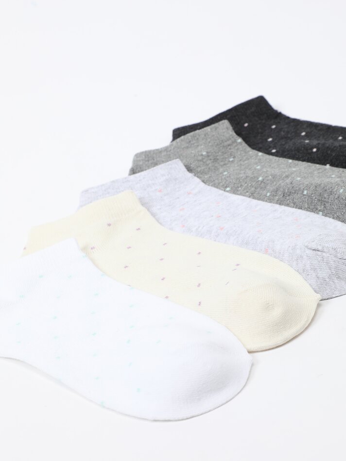 Pacote com 5 pares de meias curtas sortidas - Diversas