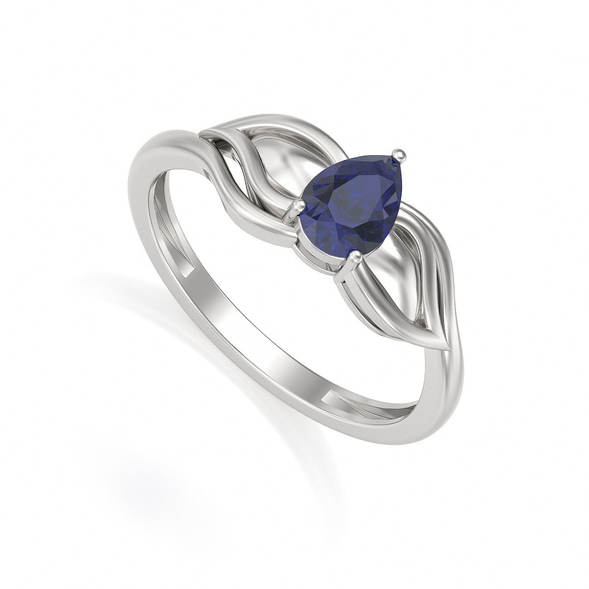 Bague ADEN Solitaire Saphir sur Argent 925 1.92grs