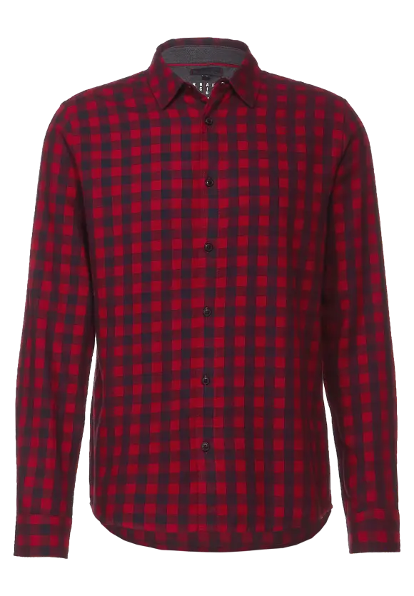 Hemd mit Karomuster - salsa red
