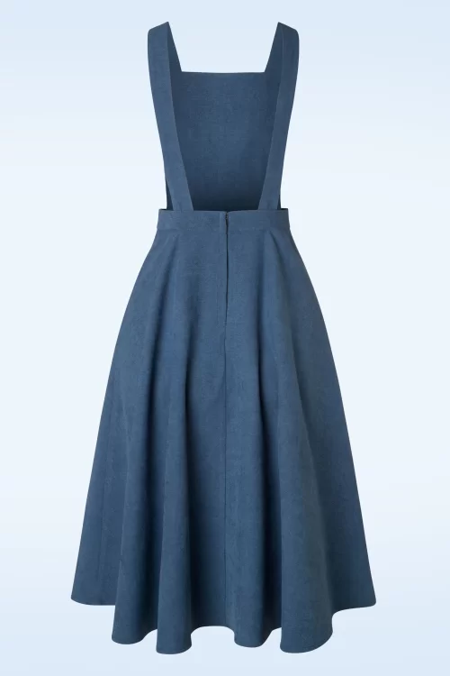 Banned Retro Book Smart overgooier swing-jurk in blauw