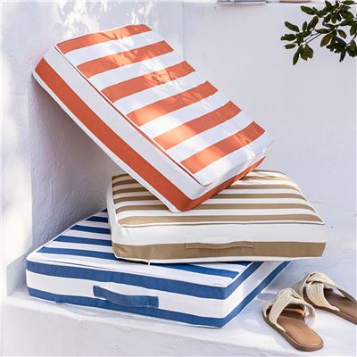 Coussin matelas rayé d'extérieur