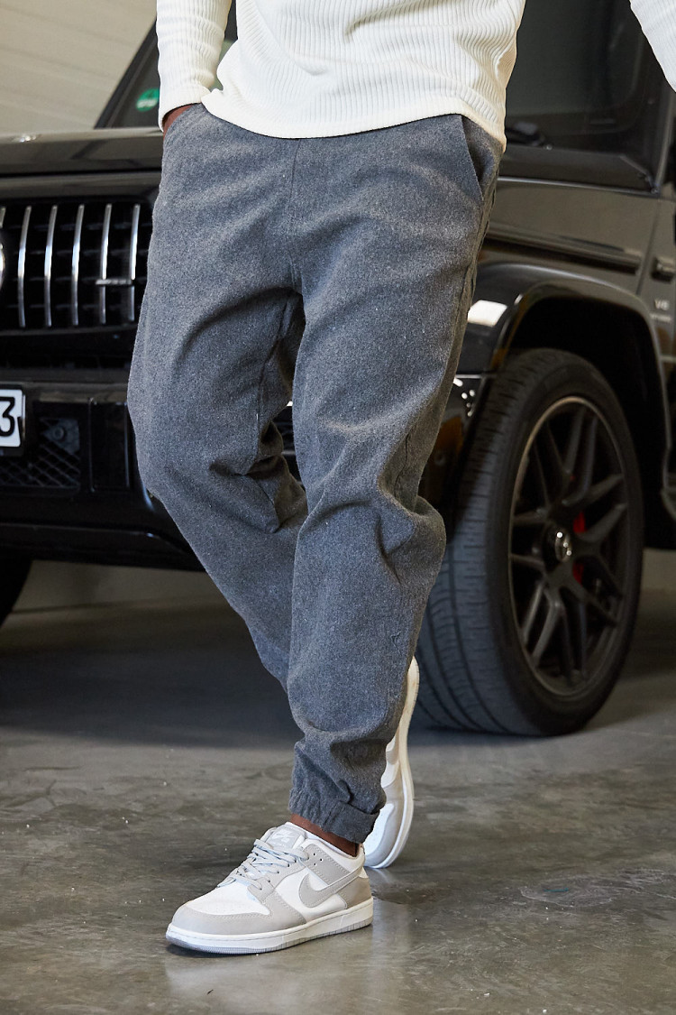 Pantalon texturé gris