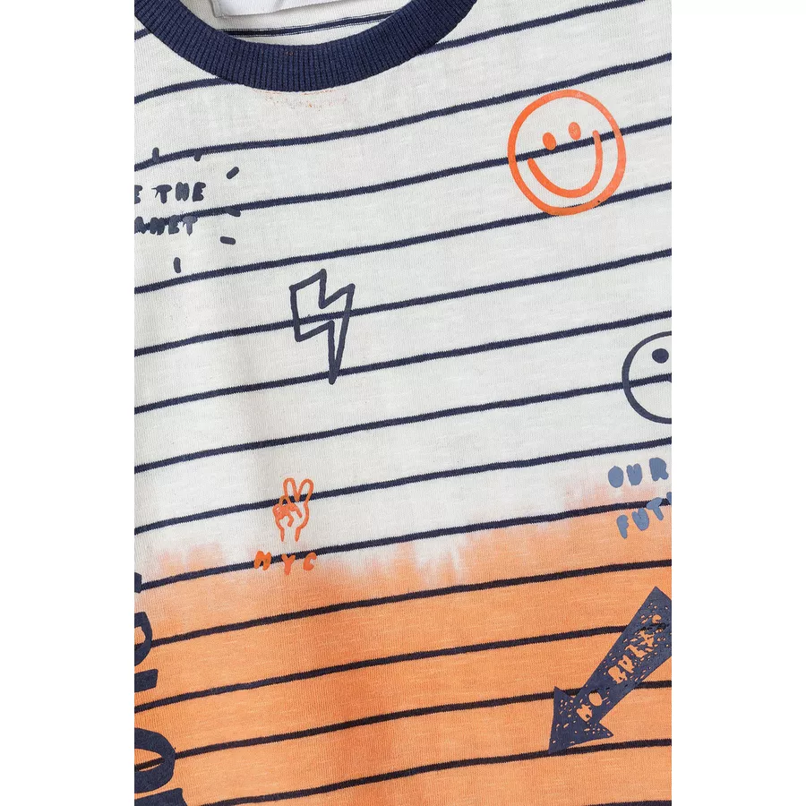 MINOTI T-Shirt WeißOrange