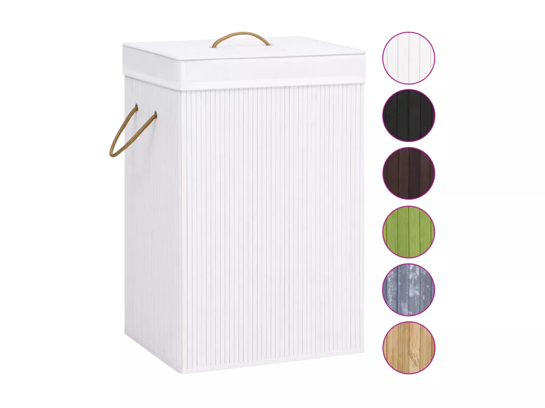 Panier à linge Bambou Blanc
