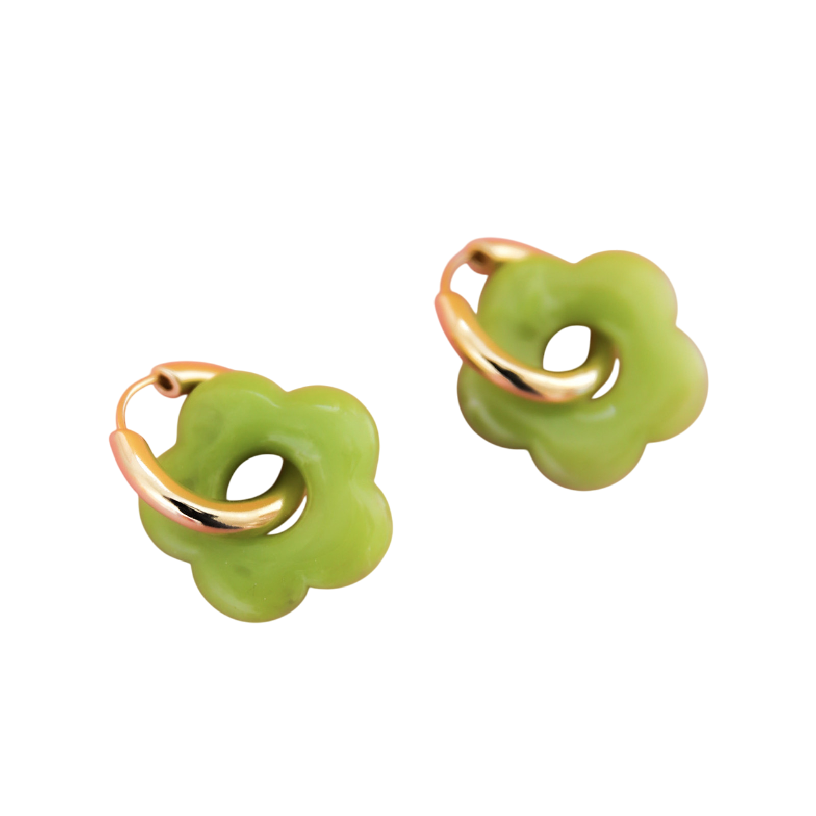 Kreolen Hoop Big Flower green