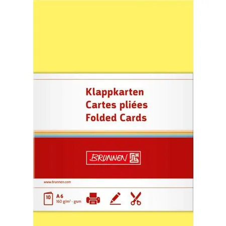 BRUNNEN Klappkarten gelb, 160g/m², A6, 10 Karten