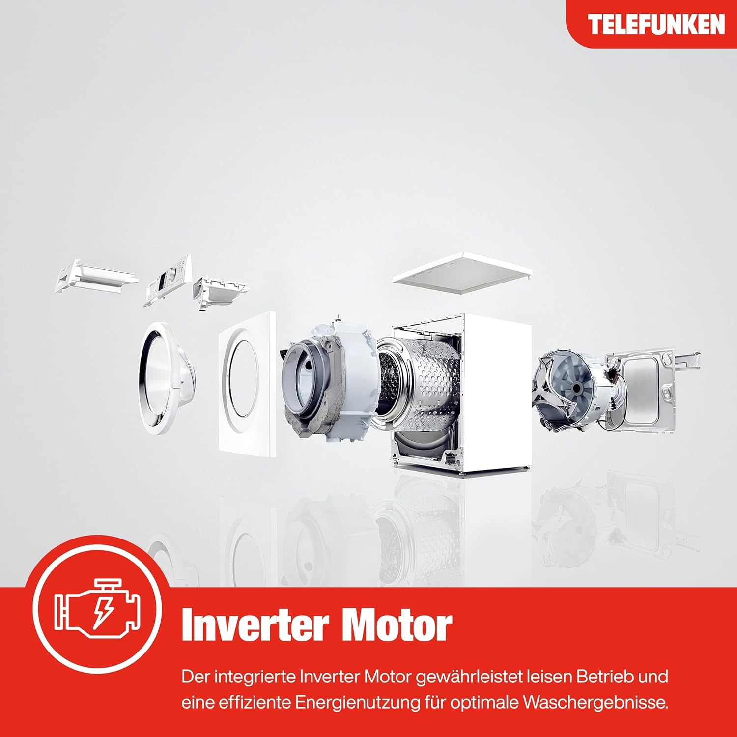 Telefunken Waschmaschine 7kg | Frontlader 1400 U/Min. | Energieklasse A | Inverter Motor | AquaStop | Schontrommel | 15 Programme | Startzeitvorwahl | Kindersicherung | LED-Display | W714AS1W weiß