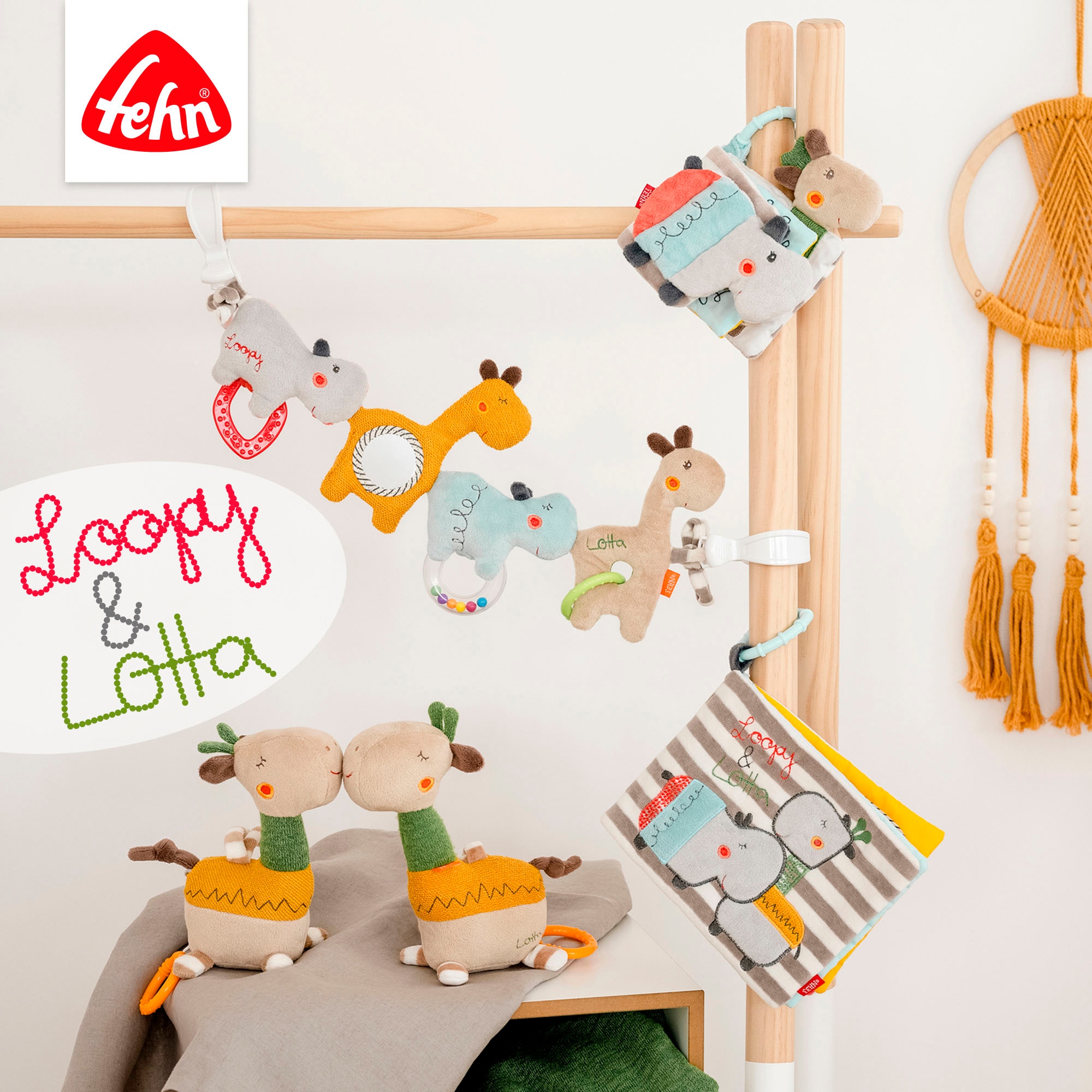 Fehn Greifspielzeug »Classic Stars, Stoffbuch Loopy &  Lotta«
