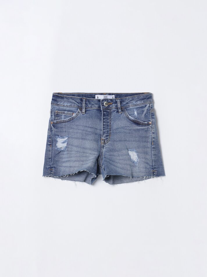 Shorts jeans rasgados - Índigo