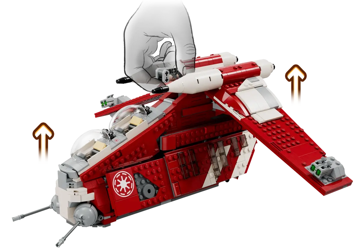 (1083-tlg. Set) Star Wars Klemmbausteine Spielzeug Kampfschiff Modell Bausatz (75354) Lizenziert - Gunship der Coruscant-Wachen