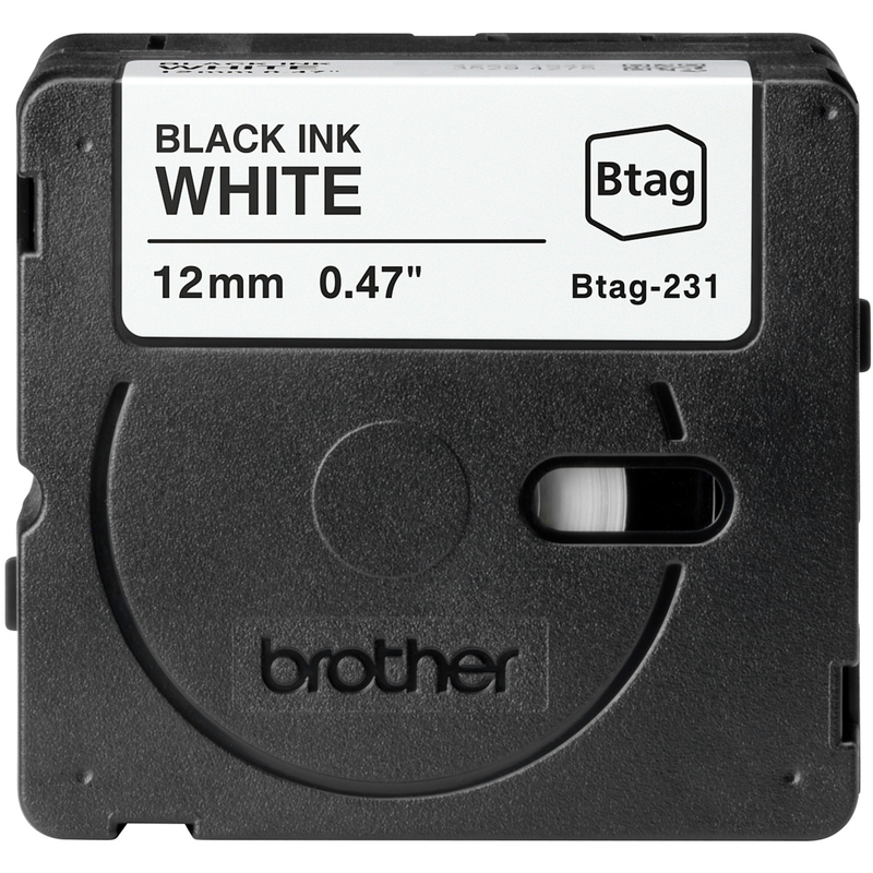 Brother P-Touch Band BTAG-231, 12 mm, schwarz auf weiss