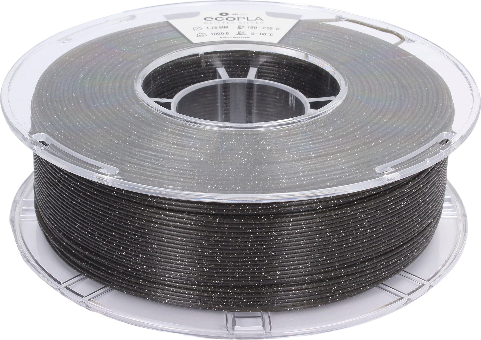 3DJAKE  ecoPLA Sparkling Silber, 1,75 mm / 1000 g    Allround-PLA Filament mit Glitzer