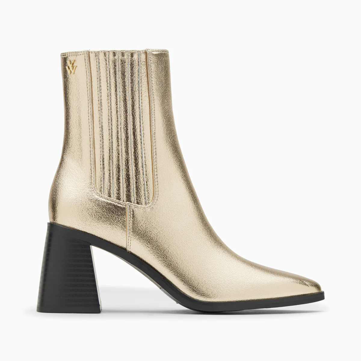 Bottines-Bottines montantes Taylor or à talon trapèze
