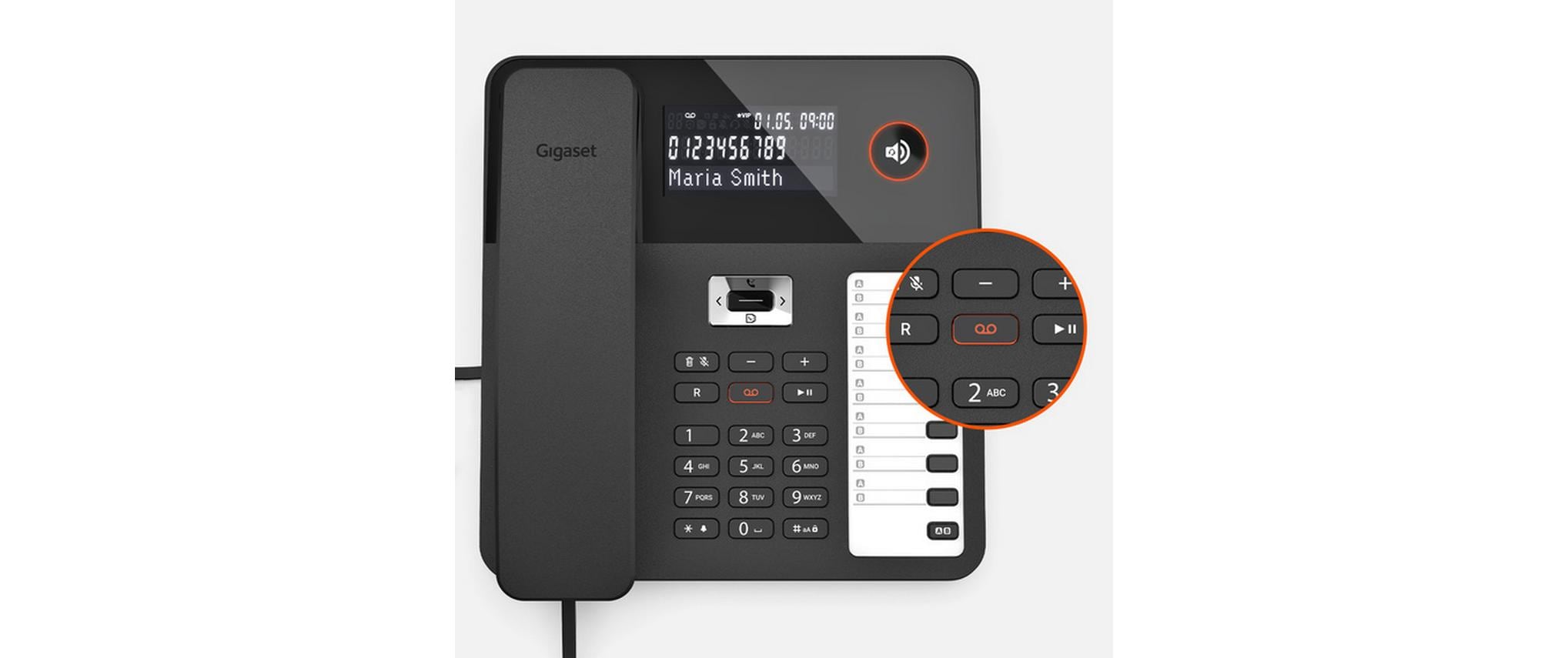 Tischtelefon DESK 800A SchwarzDas Wand- und Tischtelefon für komfortable Telefonie mit Anrufbeantworter