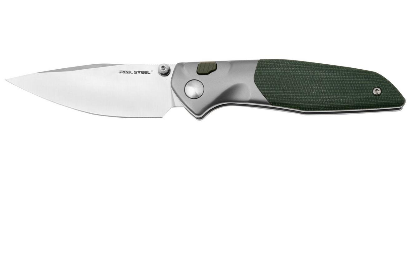 Real Steel Hoeft 7901GM Satin S35VN, Green Micarta zakmes, Austin Fox design