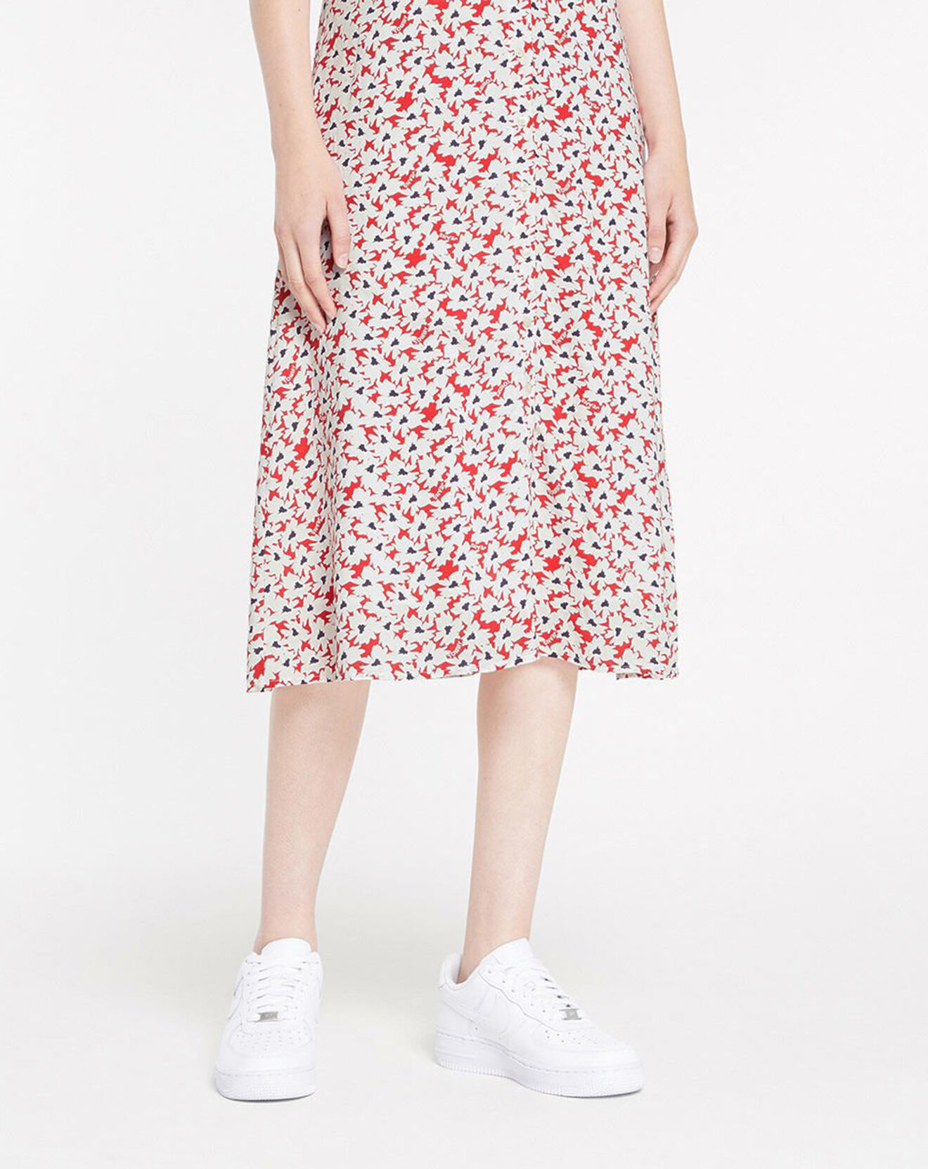 Tommy Jeans Robe Midi imprimée rouge/blanc