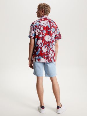 Camisa floral de manga curta com modelagem regular
