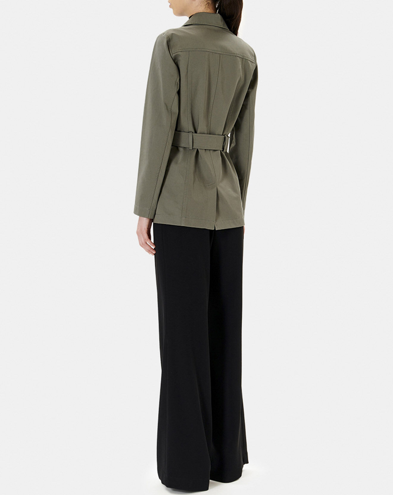 Zapa Trench-coat court en Gabardine Vania kaki