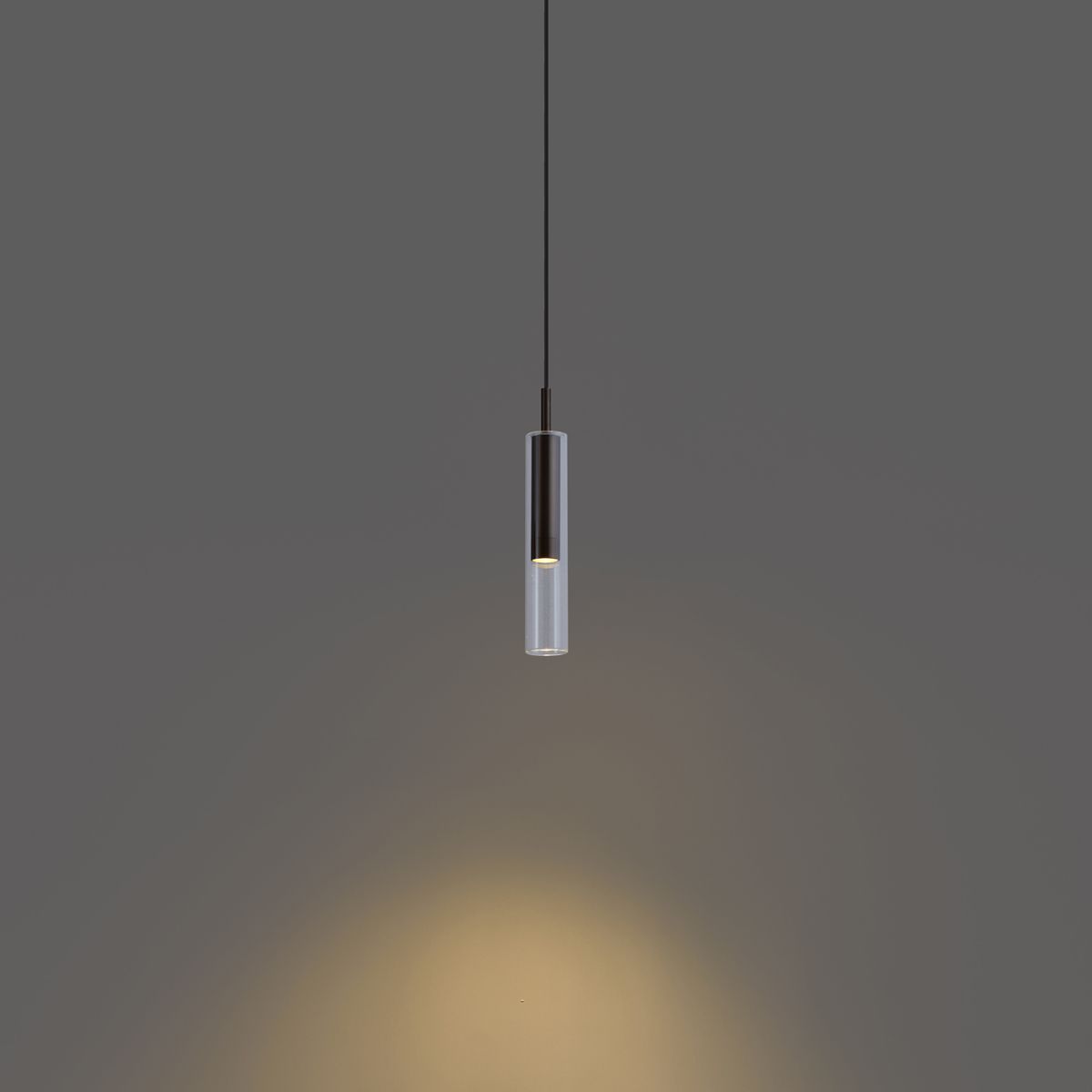 Moderne spot gunmetal met helder glas voor railsysteem 1-fase - Slimline Loyce