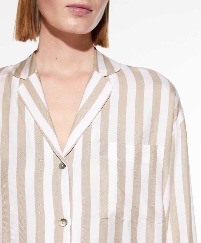 Camisa listrada de manga comprida