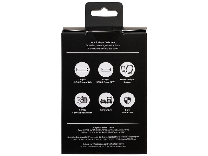 onit Autoladegerät Dual 63 W PD Kfz-Ladeadapter mit einem USB-C- und einem USB-A-Port