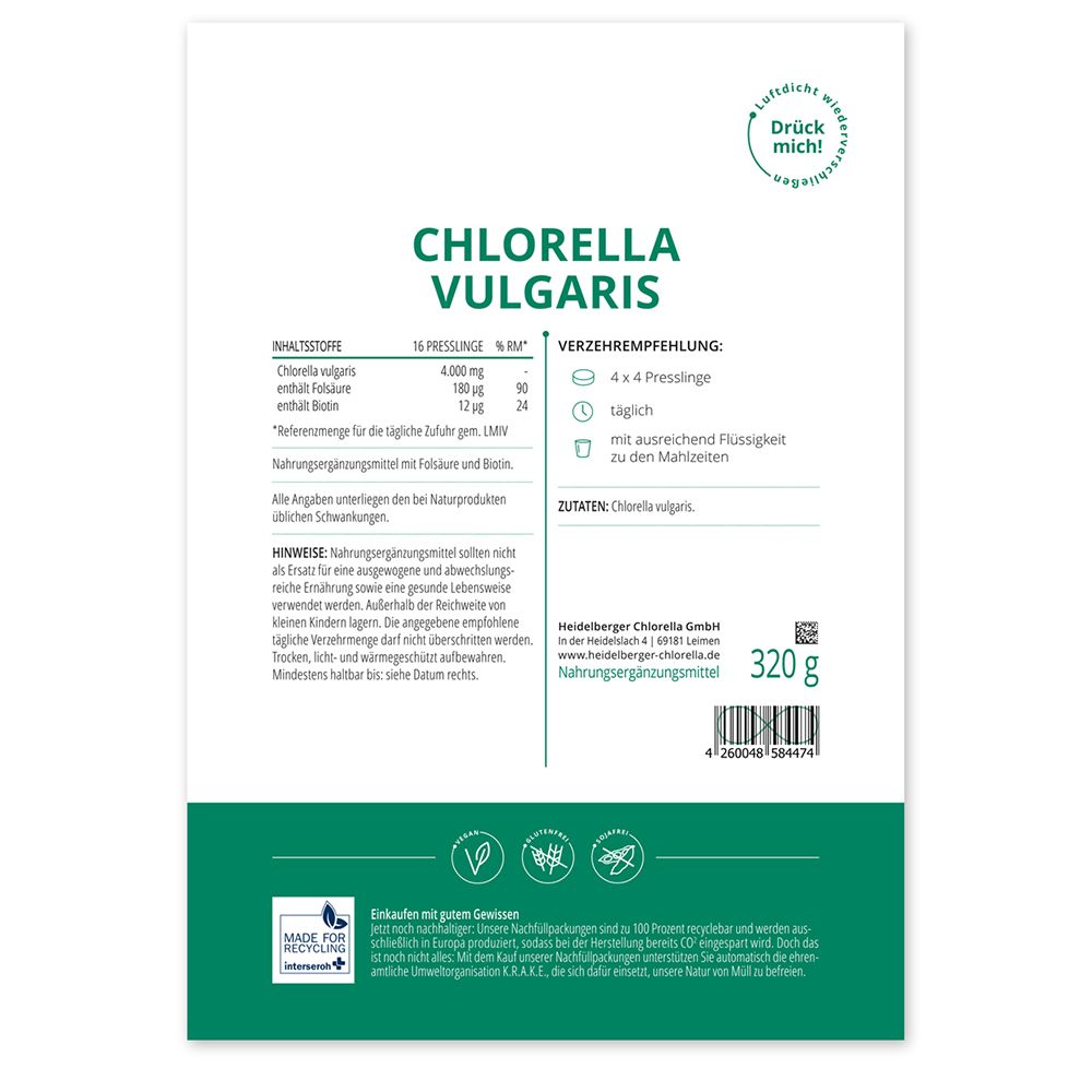 Heidelberger Chlorella Chlorella Vulgaris