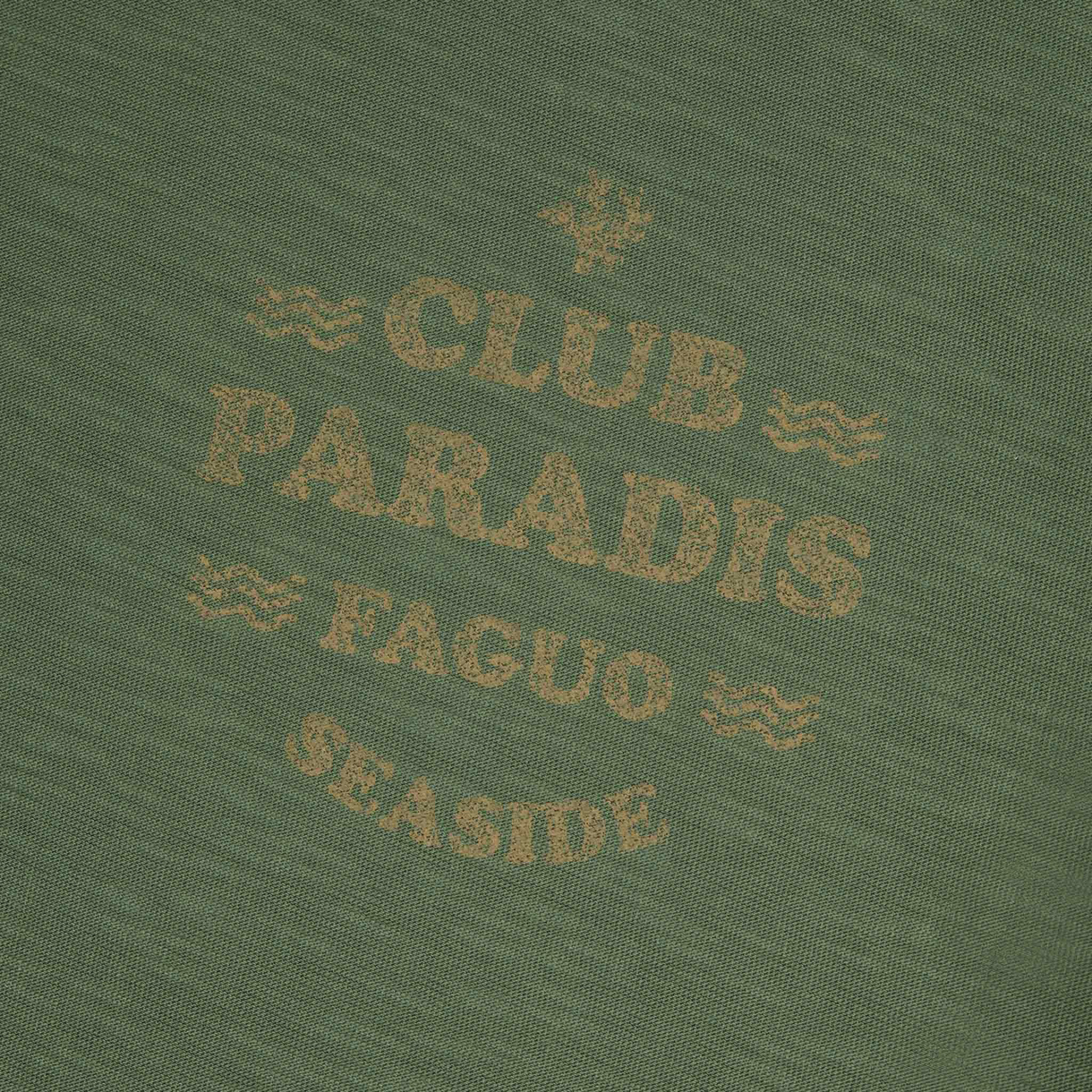 T-shirt kaki club paradis coton et coton recyclé - modèle retz