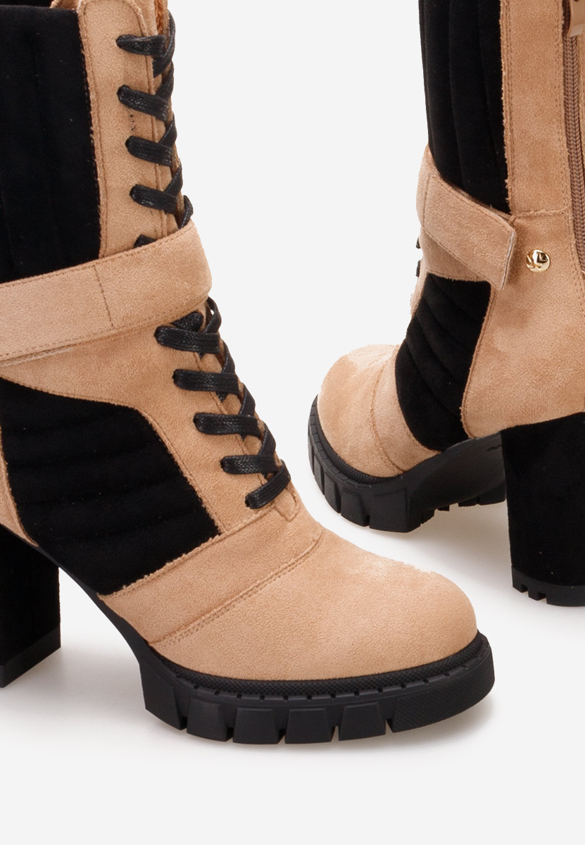 Bottes à talon carré kaki Kallava
