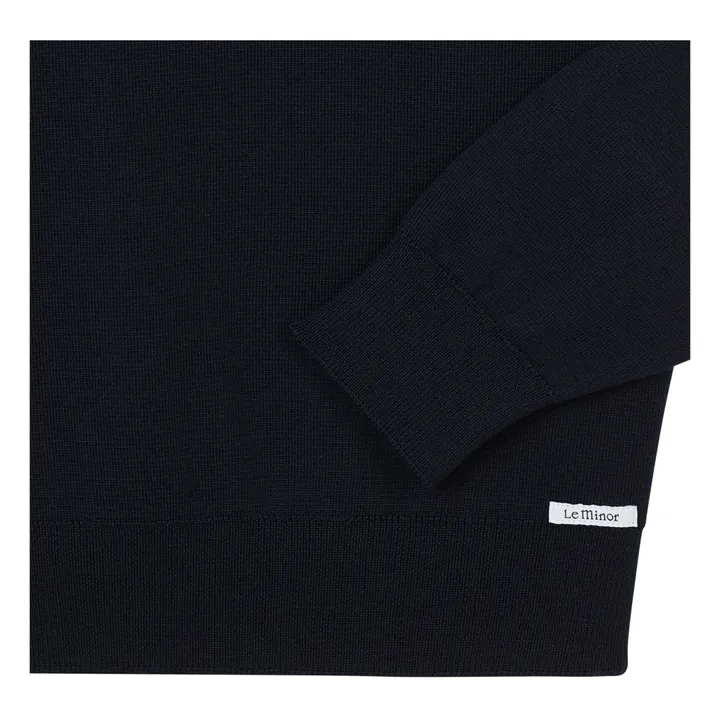 Le Minor Pull Col Cheminée Laine Mérinos | Noir