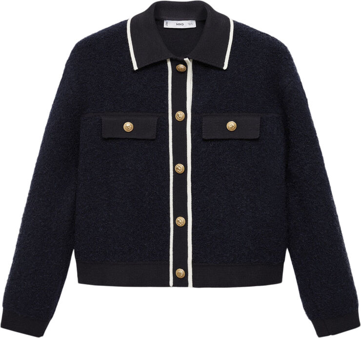 MANGO Knitted jacket. -- NURIA Navy