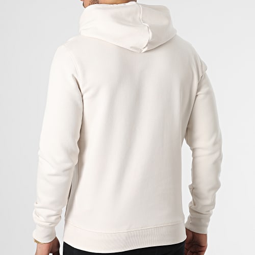 Sweat Capuche Logo Beige Noir