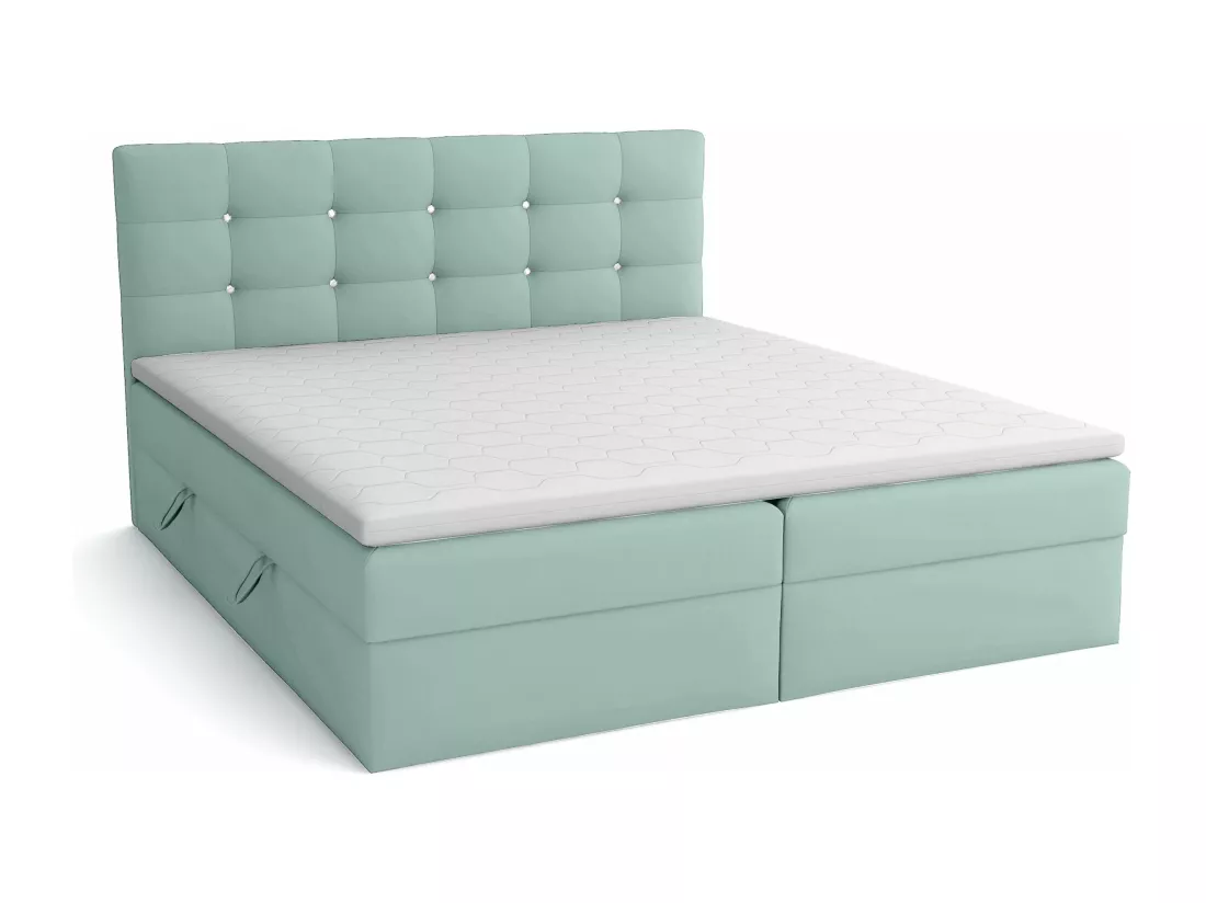 LIT BOXSPRING avec surmatelas Elegante 160x200 cm, vert