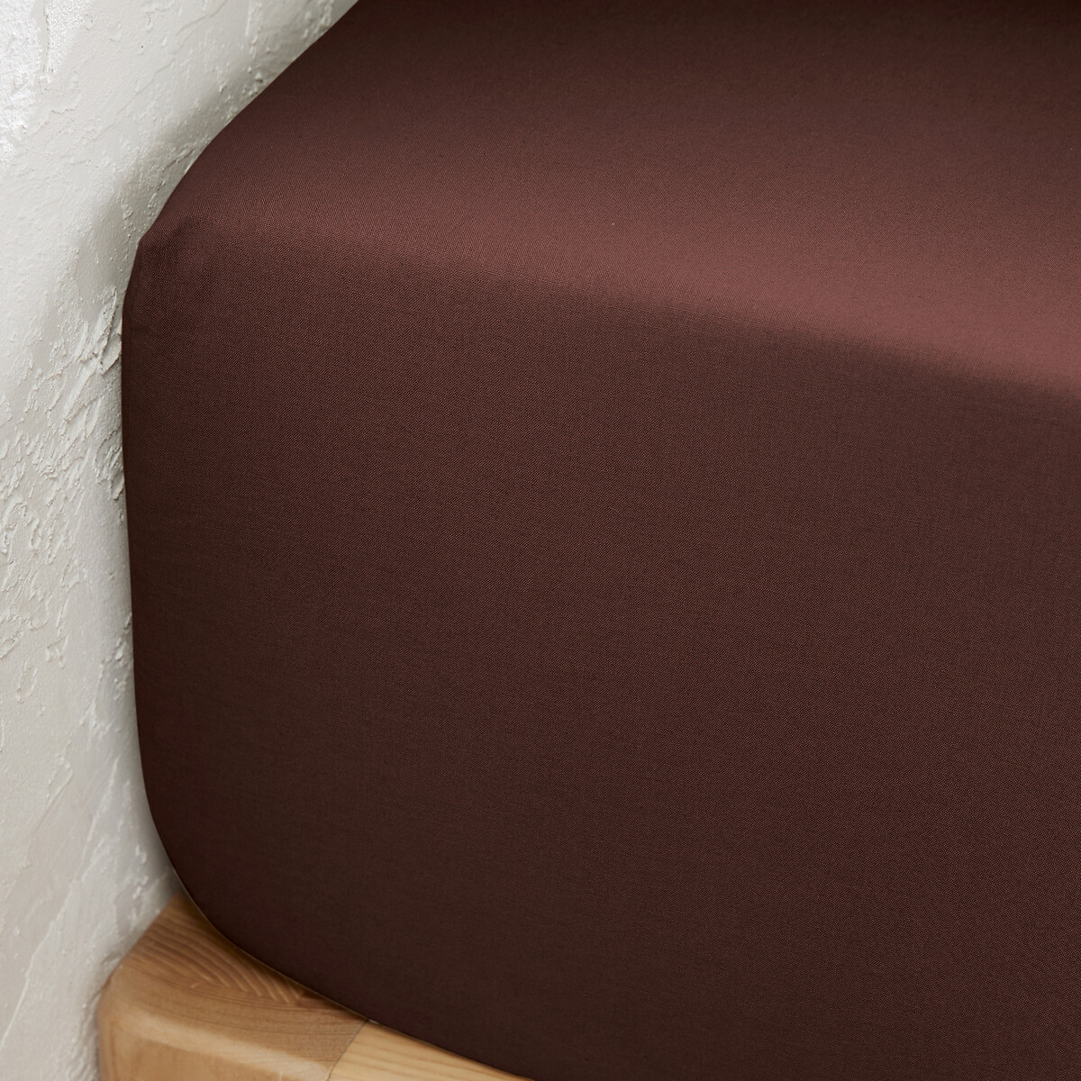 LA REDOUTE INTERIEURS<br>Lençol de baixo liso em algodão lavado, dobra de 25 cm, Mérida