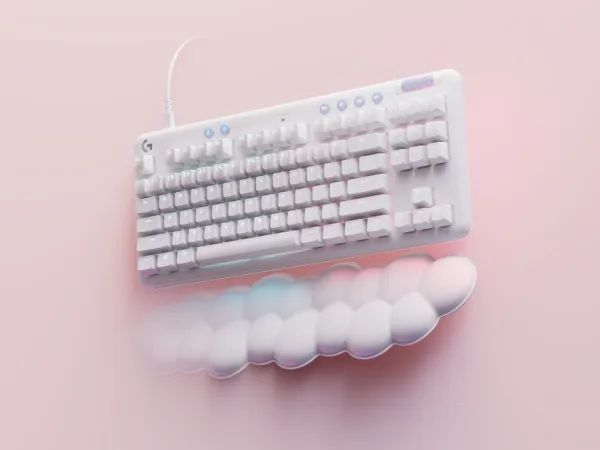 Logitech G713 - Tastatur - tenkeyless - bagbelyst - USB - layout: Nordisk - tastkontakt: Linear- hvid