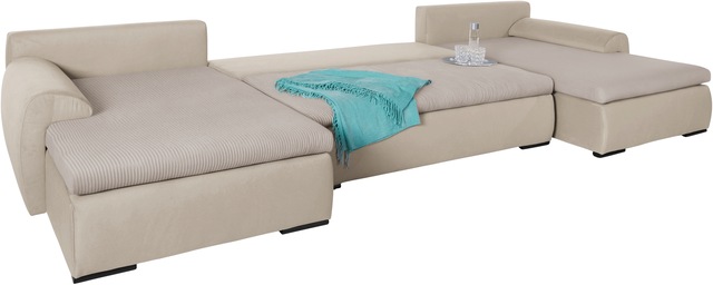 Home affaire Wohnlandschaft »Win U-Form« inklusive Bettfunktion und Bettkasten